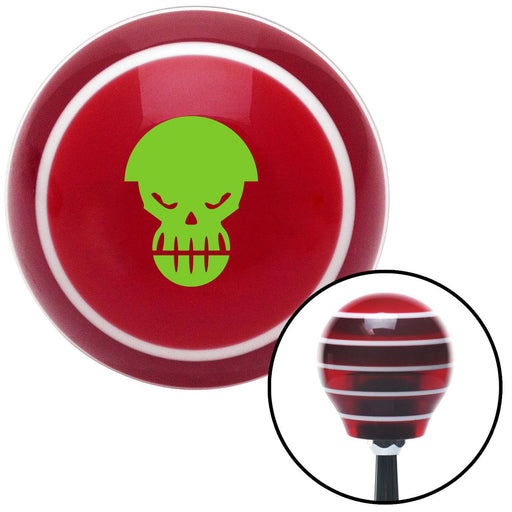 Green Scary Skull Red Stripe Shift Knob with M16 x 15 Insert