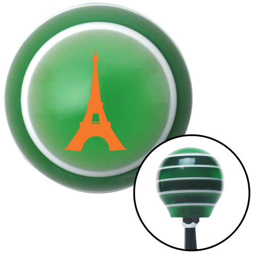 Orange The Eiffel Tower Green Stripe Shift Knob with M16 x 15 Insert