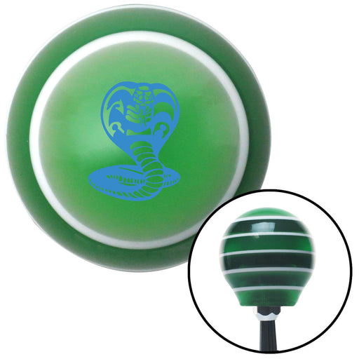 Blue King Cobra Green Stripe Shift Knob with M16 x 15 Insert