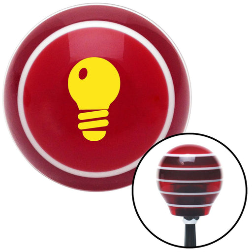 Yellow Light Bulb Red Stripe Shift Knob with M16 x 15 Insert