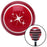 White Abstract Stars Red Stripe Shift Knob with M16 x 15 Insert