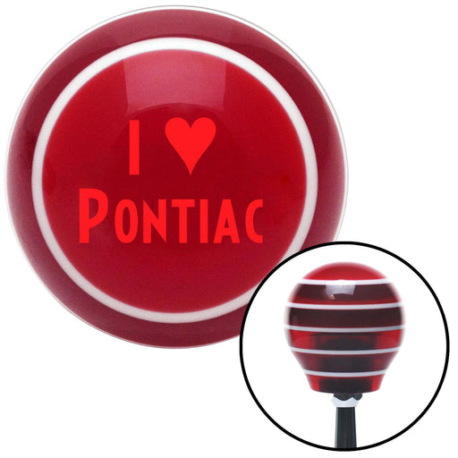 Red I 3 PONTIAC Red Stripe Shift Knob with M16 x 15 Insert