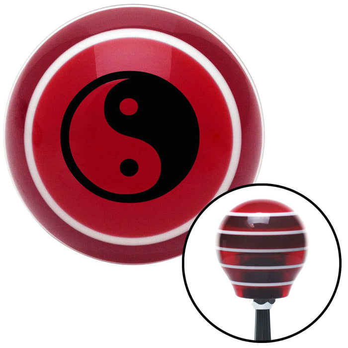 Black Yin  Yang Red Stripe Shift Knob with M16 x 15 Insert