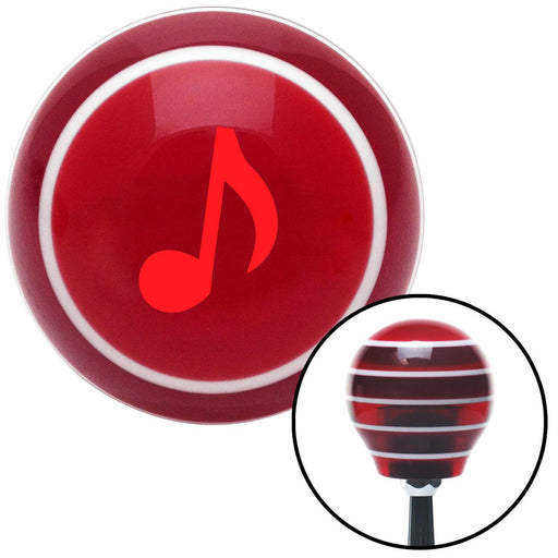 Red Music Note Red Stripe Shift Knob with M16 x 15 Insert