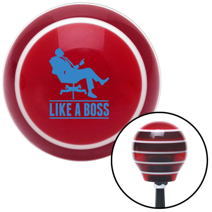 Blue Like A Boss Red Stripe Shift Knob with M16 x 15 Insert