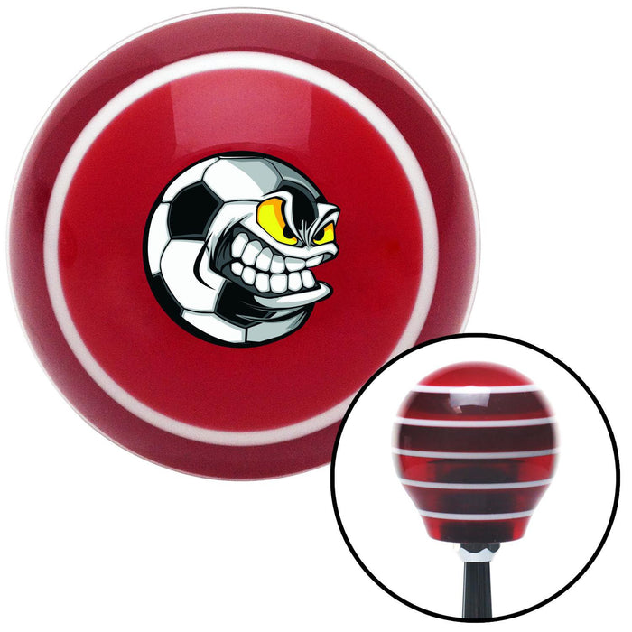 Monster Soccer Ball Red Stripe Shift Knob with M16 x 15 Insert