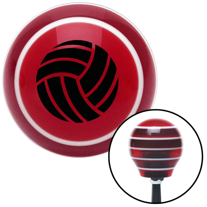 Black Volleyball Red Stripe Shift Knob with M16 x 15 Insert