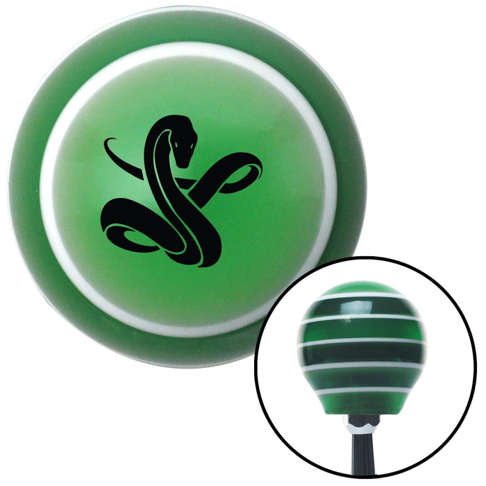 Black Serpent Green Stripe Shift Knob with M16 x 15 Insert