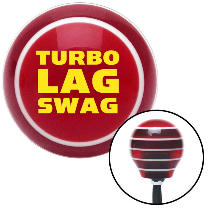 Yellow Turbo Lag Swag Red Stripe Shift Knob with M16 x 15 Insert