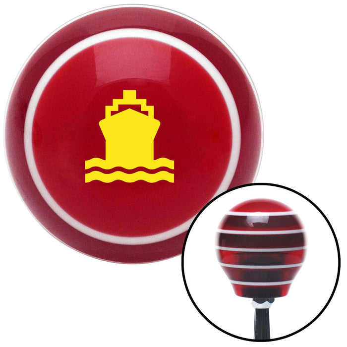 Yellow Boat Red Stripe Shift Knob with M16 x 15 Insert