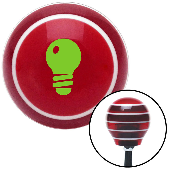 Green Light Bulb Red Stripe Shift Knob with M16 x 15 Insert