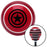 Black Star Inside Circles Red Stripe Shift Knob with M16 x 15 Insert