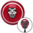 Mask Black  White  Red Stripe Shift Knob with M16 x 15 Insert