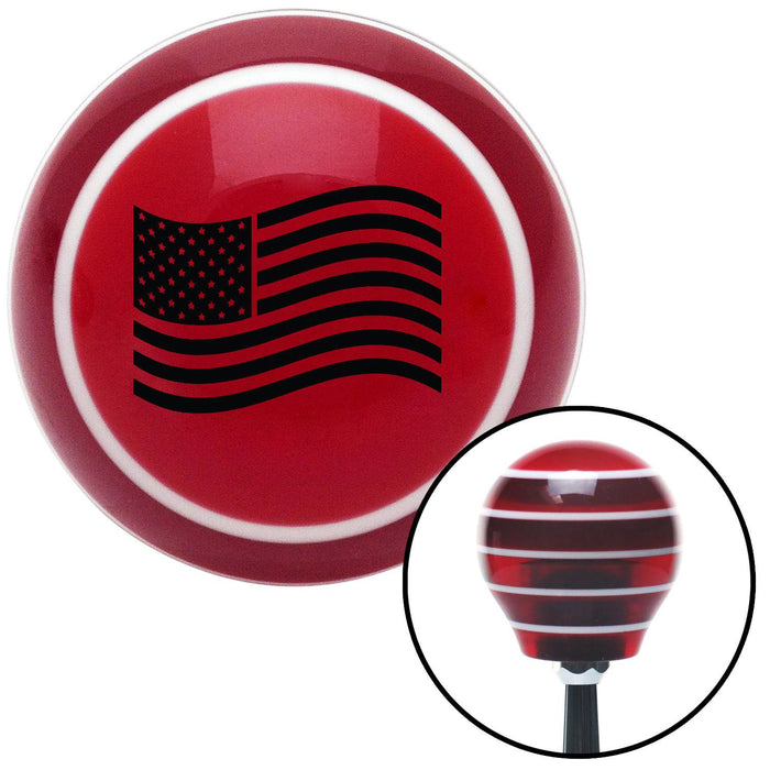 Black US Flag Red Stripe Shift Knob with M16 x 15 Insert