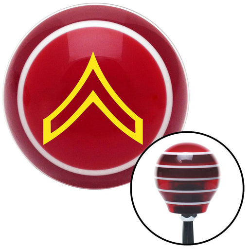 Yellow Private Red Stripe Shift Knob with M16 x 15 Insert