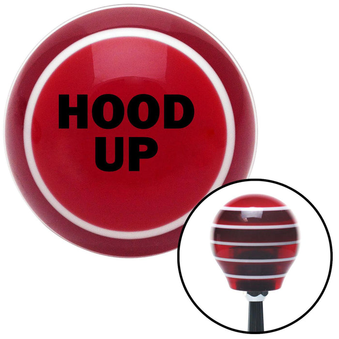 Black HOOD UP Red Stripe Shift Knob with M16 x 15 Insert