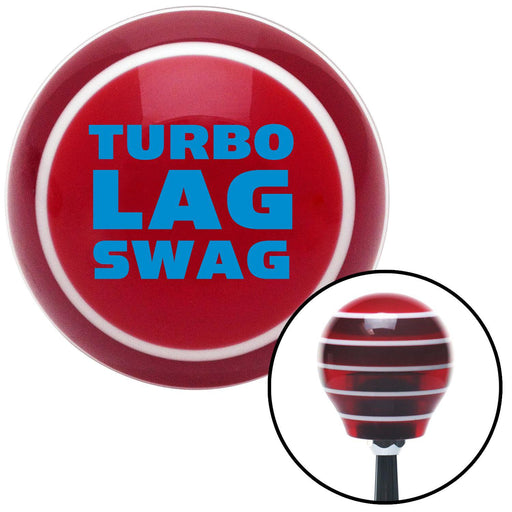 Blue Turbo Lag Swag Red Stripe Shift Knob with M16 x 15 Insert