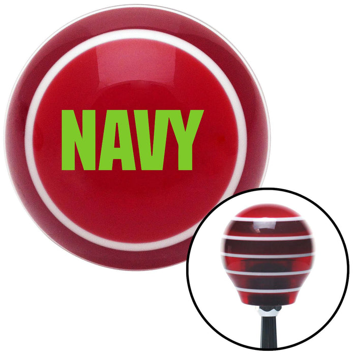 Green NAVY Red Stripe Shift Knob with M16 x 15 Insert