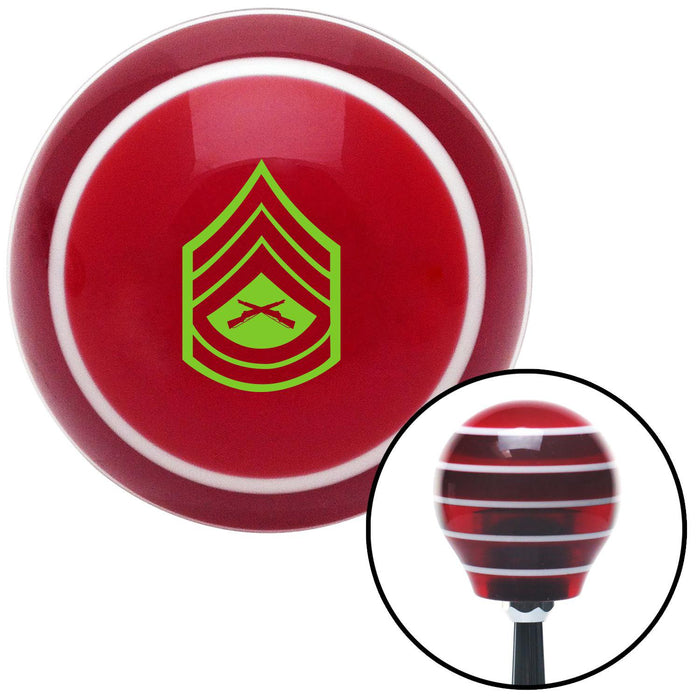 Green 06 Gunnery Sergeant Red Stripe Shift Knob with M16 x 15 Insert