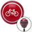 White Bicycle Red Stripe Shift Knob with M16 x 15 Insert