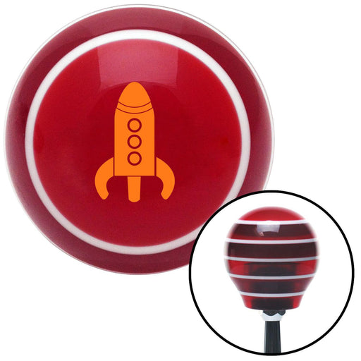 Orange Space Ship Red Stripe Shift Knob with M16 x 15 Insert