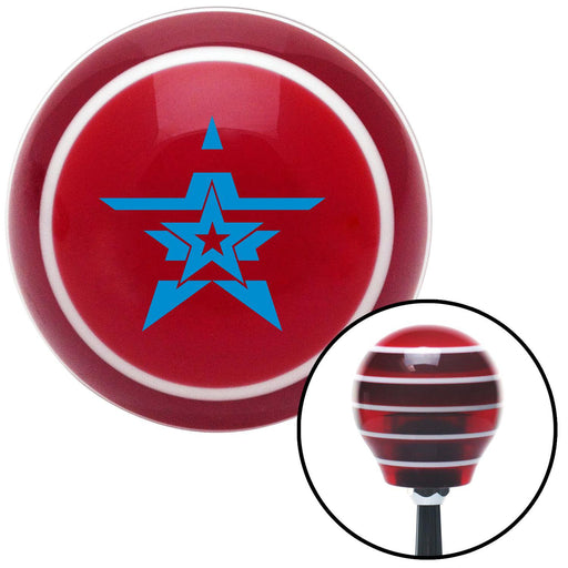 Blue Stars With Stripes Red Stripe Shift Knob with M16 x 15 Insert