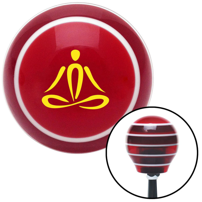 Yellow Meditation Symbol Red Stripe Shift Knob with M16 x 15 Insert