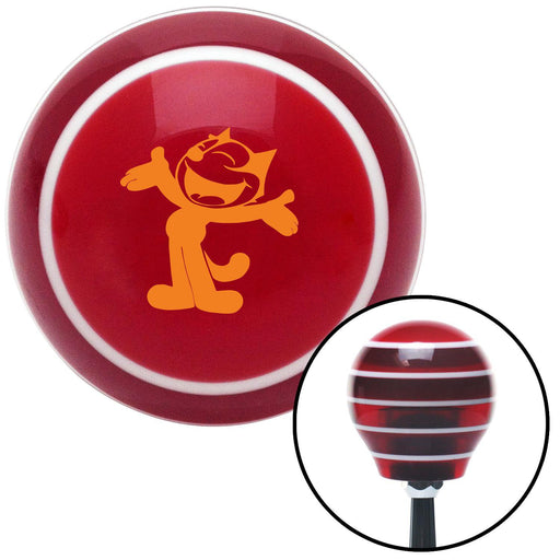 Orange Felix The Cat Classic Red Stripe Shift Knob with M16 x 15 Insert