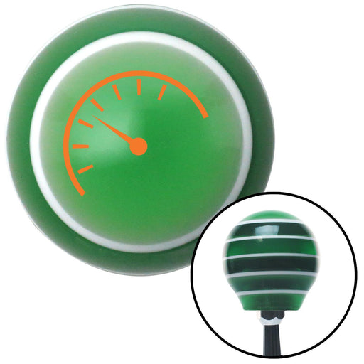 Orange Instrument Gauge Green Stripe Shift Knob with M16 x 15 Insert