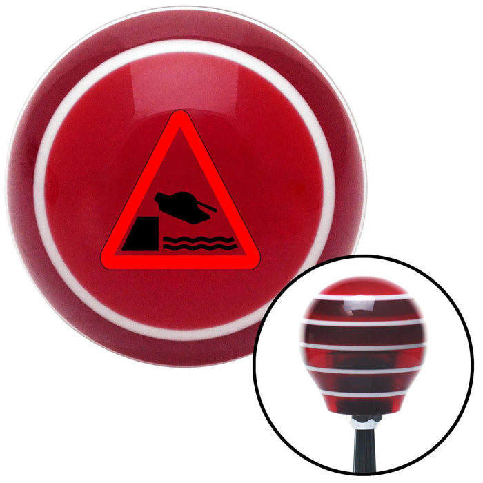 Anti War Sign Red Stripe Shift Knob with M16 x 15 Insert