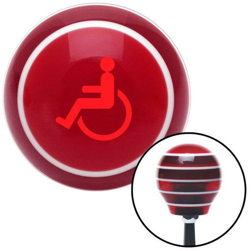 Red Wheelchair Red Stripe Shift Knob with M16 x 15 Insert