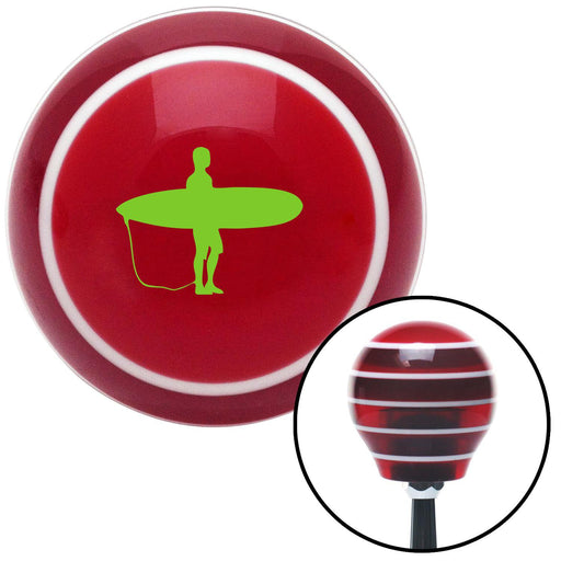 Green Surfer Red Stripe Shift Knob with M16 x 15 Insert