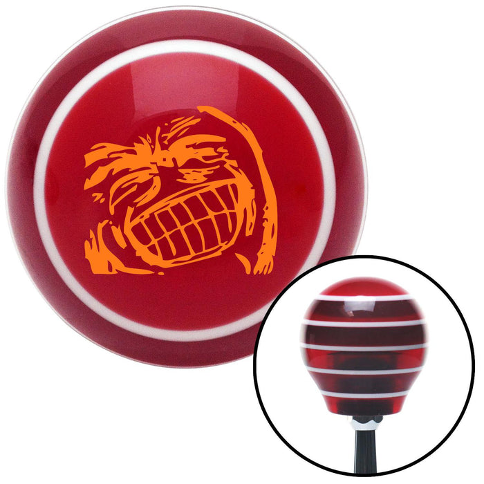 Orange Big Grin Meme Red Stripe Shift Knob with M16 x 15 Insert