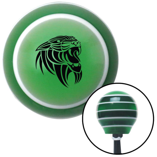 Black Wildcat Green Stripe Shift Knob with M16 x 15 Insert