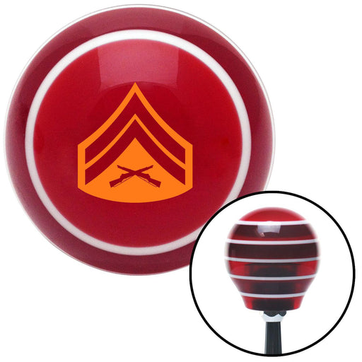 Orange 03 Corporal Red Stripe Shift Knob with M16 x 15 Insert