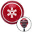 White Snowflake Filled In Red Stripe Shift Knob with M16 x 15 Insert