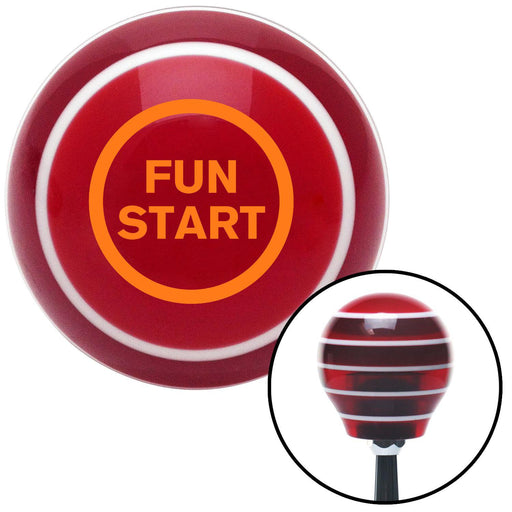 Orange Fun Start Red Stripe Shift Knob with M16 x 15 Insert