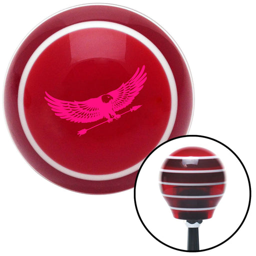 Pink Eagle with Arrow Red Stripe Shift Knob with M16 x 15 Insert