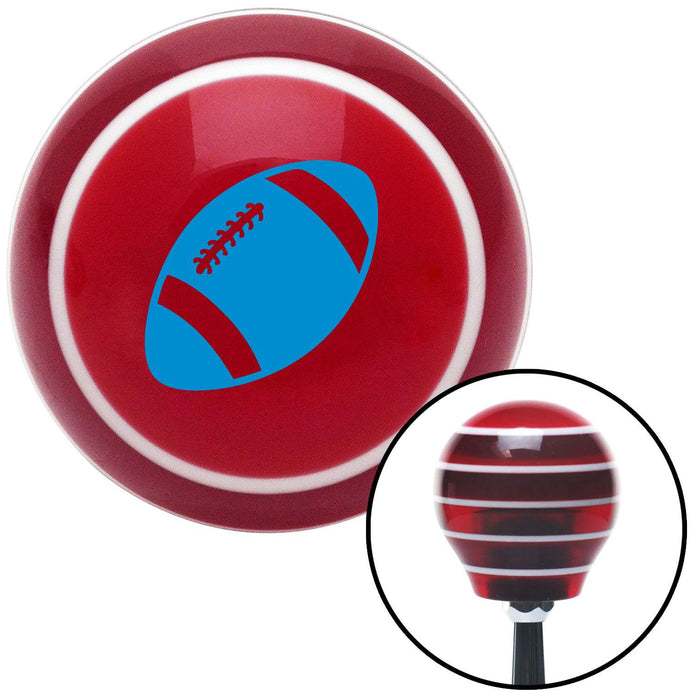 Blue Football Red Stripe Shift Knob with M16 x 15 Insert