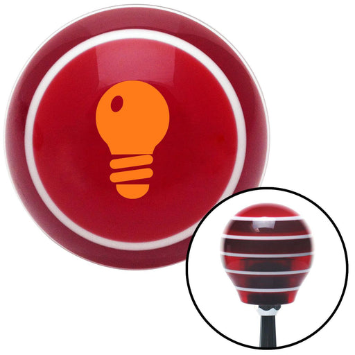 Orange Light Bulb Red Stripe Shift Knob with M16 x 15 Insert