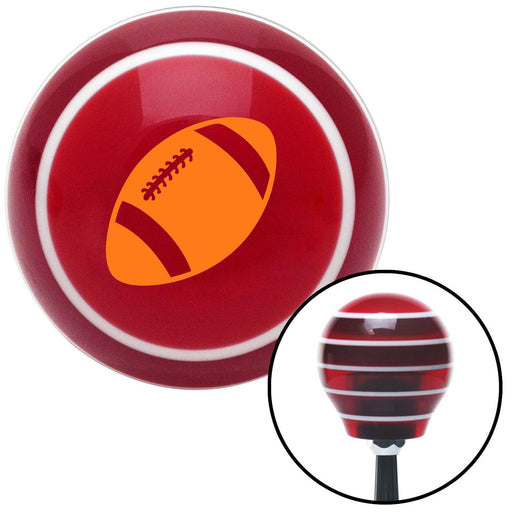 Orange Football Red Stripe Shift Knob with M16 x 15 Insert