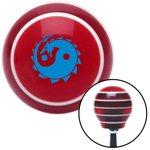 Blue Yin Yang Dragon Red Stripe Shift Knob with M16 x 15 Insert