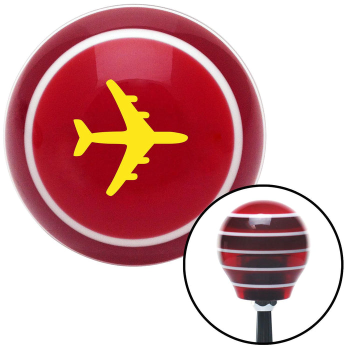 Yellow Commercial Airplane Red Stripe Shift Knob with M16 x 15 Insert