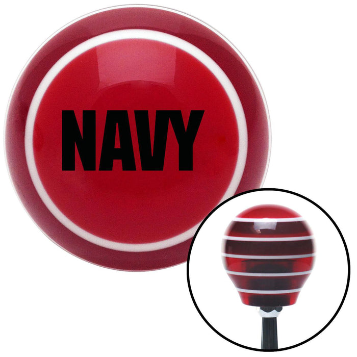 Black NAVY Red Stripe Shift Knob with M16 x 15 Insert