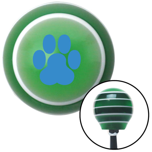 Blue Pawprint Green Stripe Shift Knob with M16 x 15 Insert