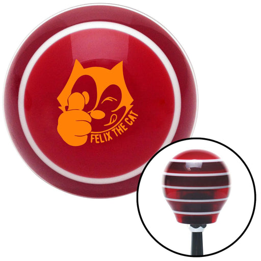 Orange Felix The Cat Thumbs Up Red Stripe Shift Knob with M16 x 15 Insert