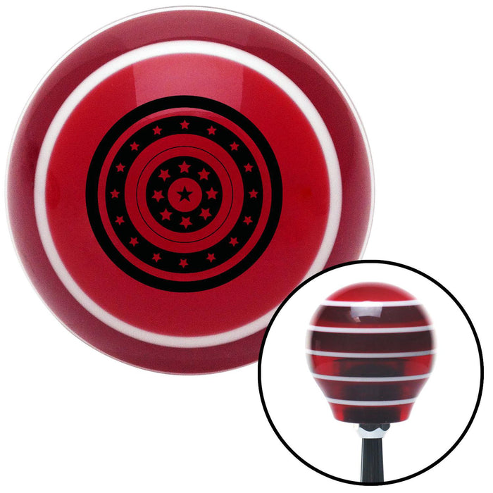 Black Star Target Red Stripe Shift Knob with M16 x 15 Insert