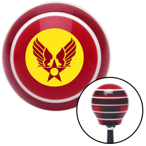 Yellow Army Air Corps Red Stripe Shift Knob with M16 x 15 Insert