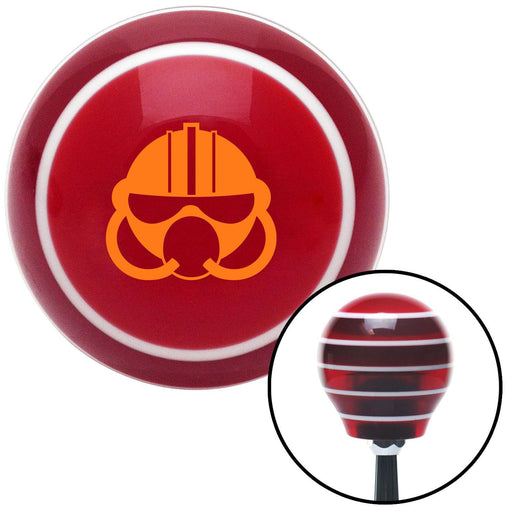 Orange Gas Mask Red Stripe Shift Knob with M16 x 15 Insert