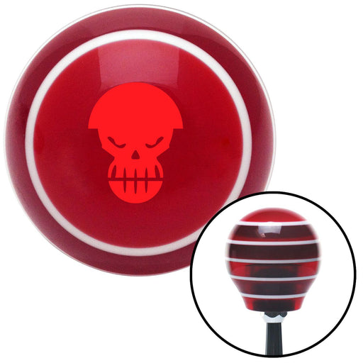 Red Scary Skull Red Stripe Shift Knob with M16 x 15 Insert